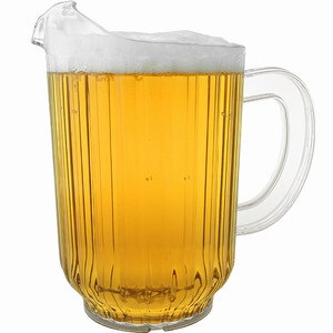 plastic jug with beer