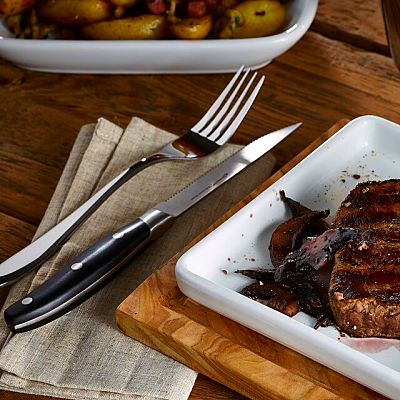 steak square plate premium knife