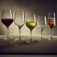 Vicrila Platine Wine Glasses range shown with wine