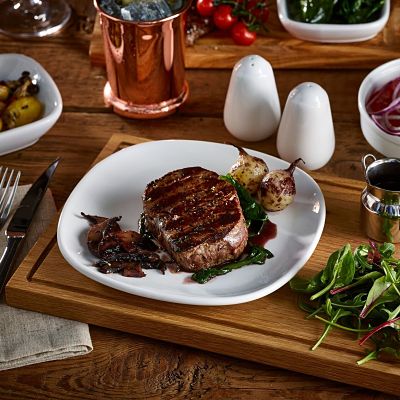 Porcelain Rounded Square Plate Rounded Square Crockery Rounded