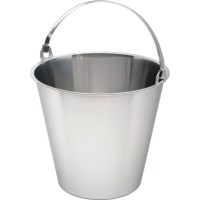 10 Litre Stainless Steel Plain Base Bucket Graduated in Litres