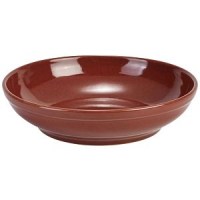 Rustic Stoneware Round Coupe Bowl in RED