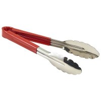 Red Handled Stainless Steel Tongs
