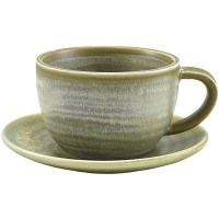 Matt Grey Terra Porcelain Cup and Saucer