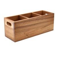 Acacia Wood 3 Compartment Cutlery Tray