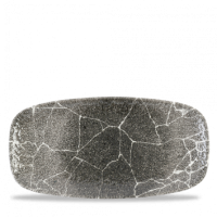 Kintsugi Accents Quartz Black Oblong Plate