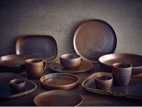 Rustic Copper Terra Porcelain Coupe Bowl