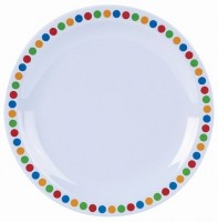 Melamine Plate with Coloured Patterned Rim