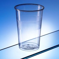 Econ Rigid Reusable Plastic 10oz Half Pint Plastic Glasses Pack Of 100 