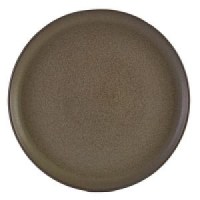 Rustic Stoneware Round Pizza Plate in ANTIGO GREY