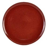 Rustic Stoneware Round Pizza Plate in RED