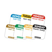 Removable 25MM Food Day Labels Monday to Sunday