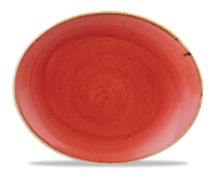 Stonecast Berry Red Oval Plate