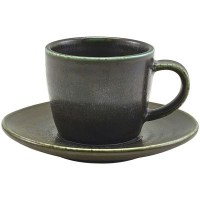 Terra Porcelain Black Cup and Saucer