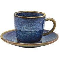 Aqua Blue Terra Porcelain Cup and Saucer