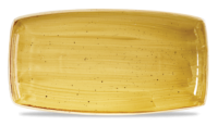 35cm Stonecast Mustard Seed Yellow Oblong Plate