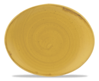 19.2cm Stonecast Mustard Seed Yellow Oval Plate