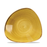 23.5cm Stonecast Mustard Seed Yellow Triangle Bowl