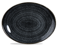31.7cm Churchill Charcoal Black Oval Homespun Coupe Plate