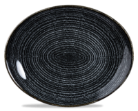 27cm Churchill Charcoal Black Oval Homespun Coupe Plate