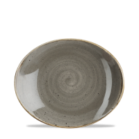 19.2cm Stonecast Peppercorn Grey Oval Plate