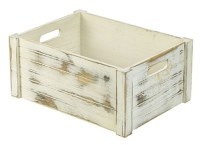 410x300x180mm White Wash Wooden Crate