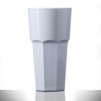 WHITE Reusable Plastic Remedy Tall Glass
