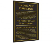 Under Age Drinking Sign for Pubs & Bars