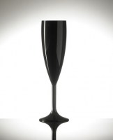 BLACK Reusable Plastic Champagne Flute