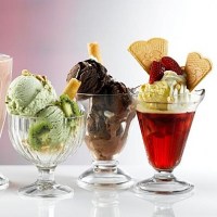 Ice Cream Sundae Glasses with Ice Cream