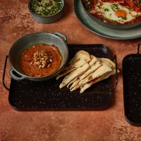 Black Enamel Serving Tray with White Rim
