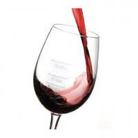 Wine glass showing the triple measure markings.