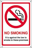 A5 Rigid No Smoking Sign