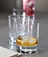 Side Old Fashioned Spirit Glasses with drinks and ice