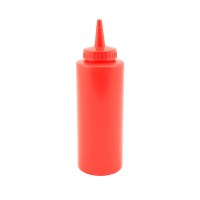 Red Plastic Ketchup Bottle