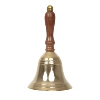 Brass or Chrome Bar Bell with Wooden Handle
