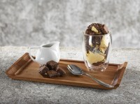 Acacia Wood Serving Tray with Ice Cream Dessert