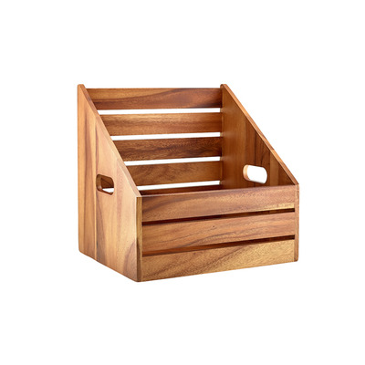 Acacia Wood Angled Crate | Wooden Gastronorm Crate | Buffet display crate